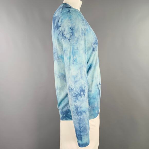 PS by PAUL SMITH Size L Blue Tie Dye Cotton Crew Neck Pullover - Picture 2 of 8